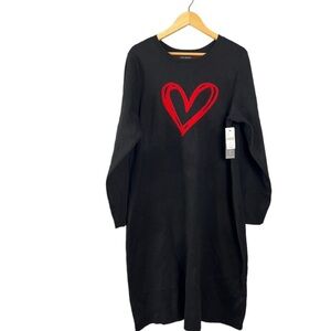 Lane Bryant Black Dress with Red Heart